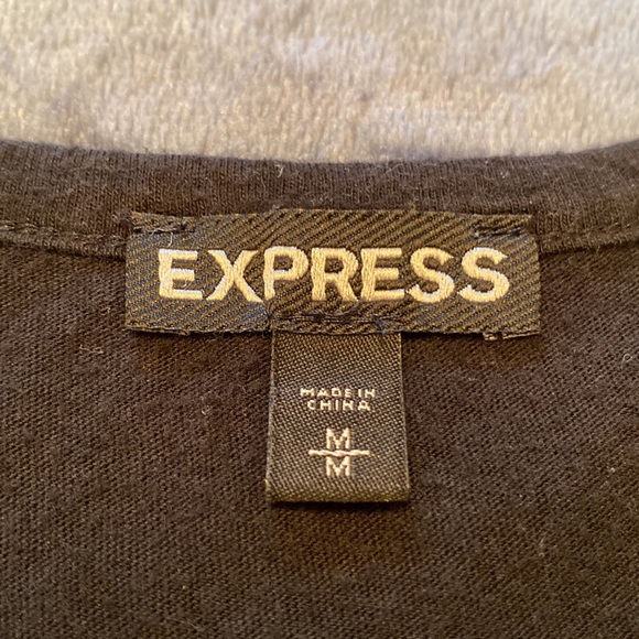 Express Black Eyelet Beaded Sequined Fringe Sleeveless Top - Picture 3 of 8